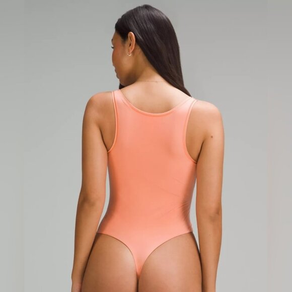 Wundermost Ultra-Soft Nulu Square-Neck Sleeveless Bodysuit Coral Kiss Size Large - Picture 2 of 15